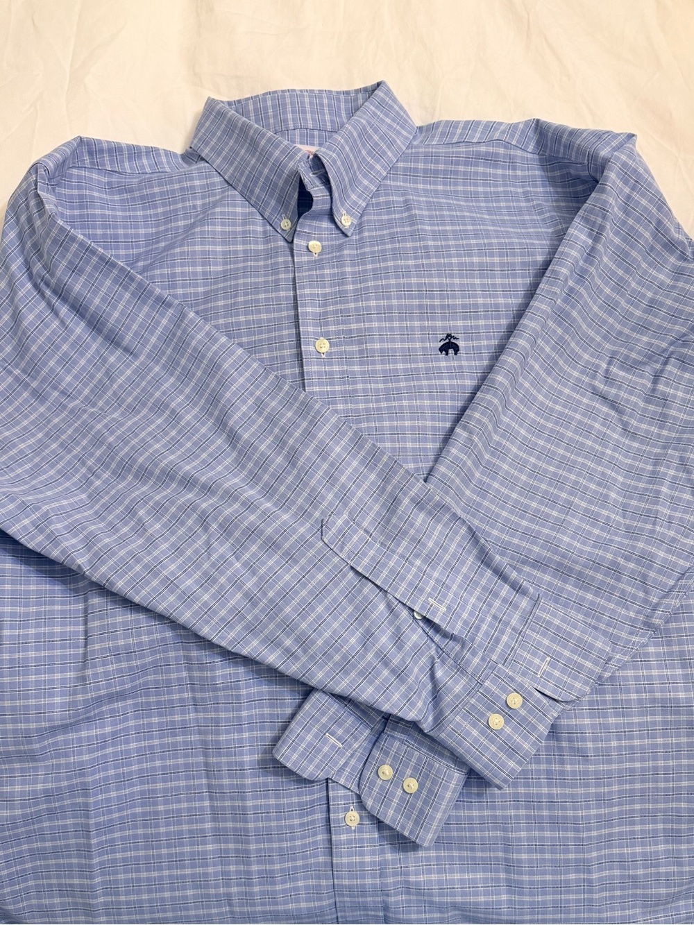 Brooks Brothers Madison Fit Men's Blue Plaid Button-Down Shirt